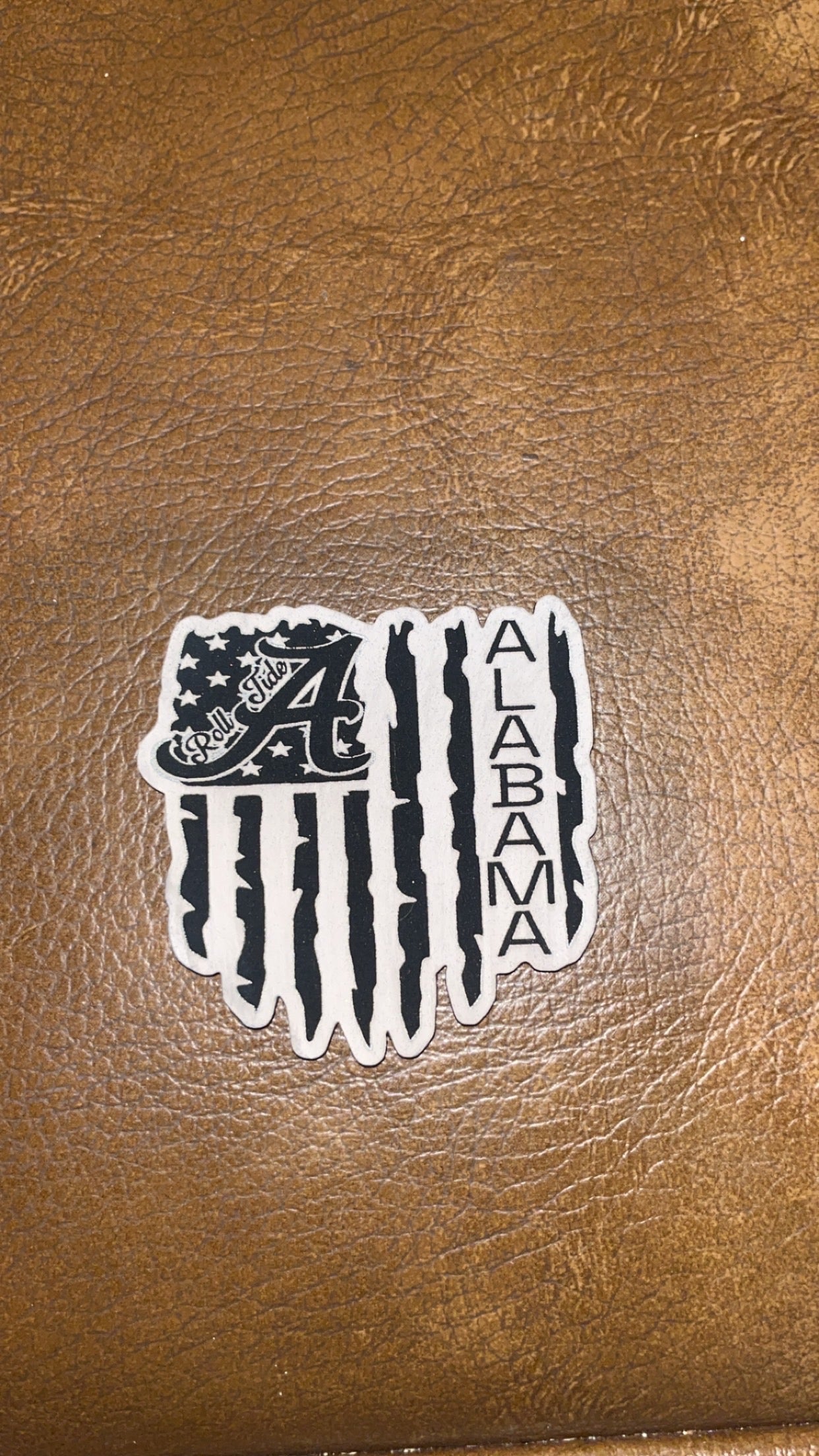 Alabama crimson tide leather hat patches glow in the dark
