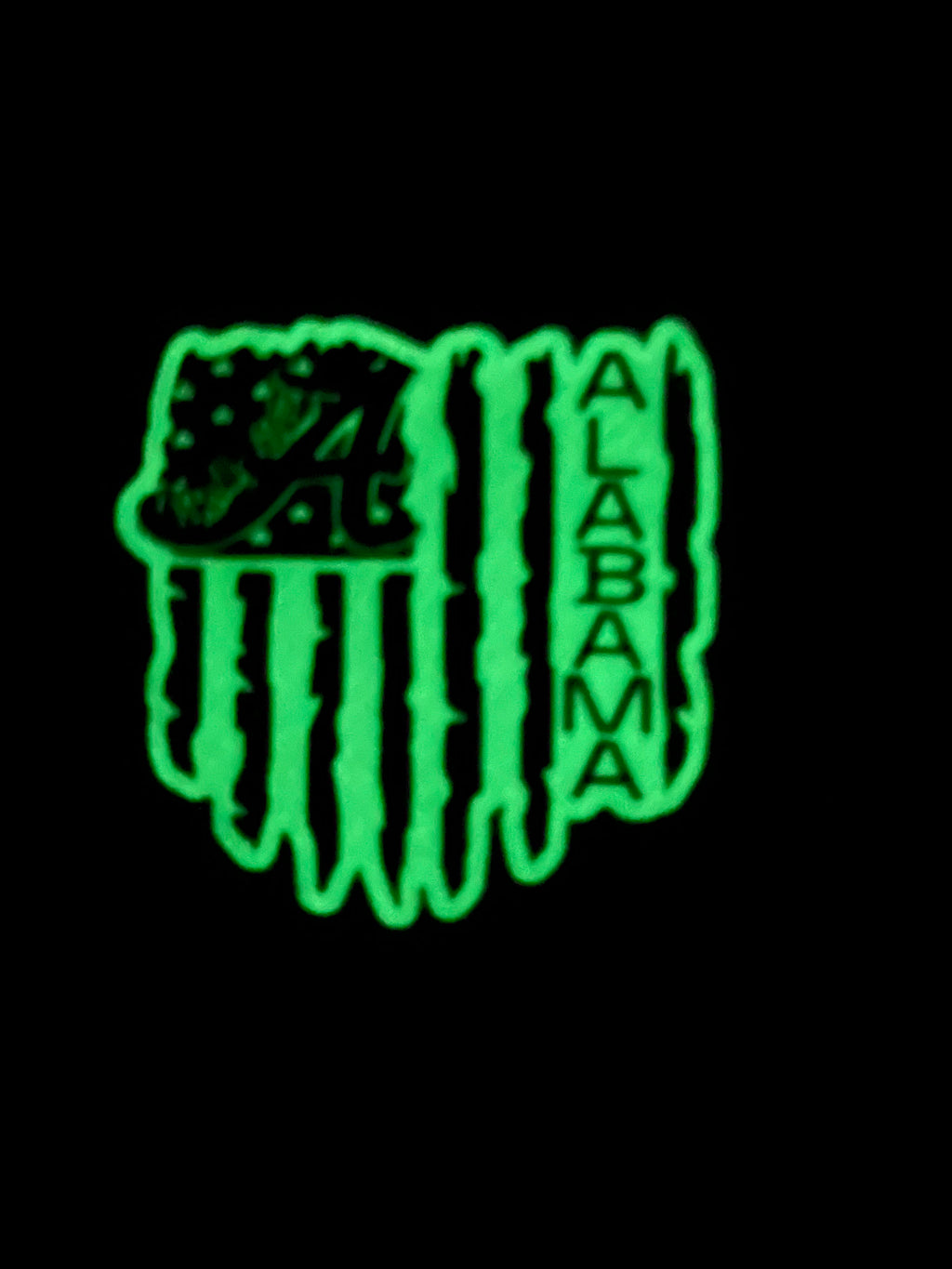 Alabama crimson tide leather hat patches glow in the dark